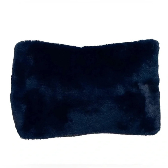 La Fiorentina Navy Faux Fur Infinity Scarf - Picture 3 of 3